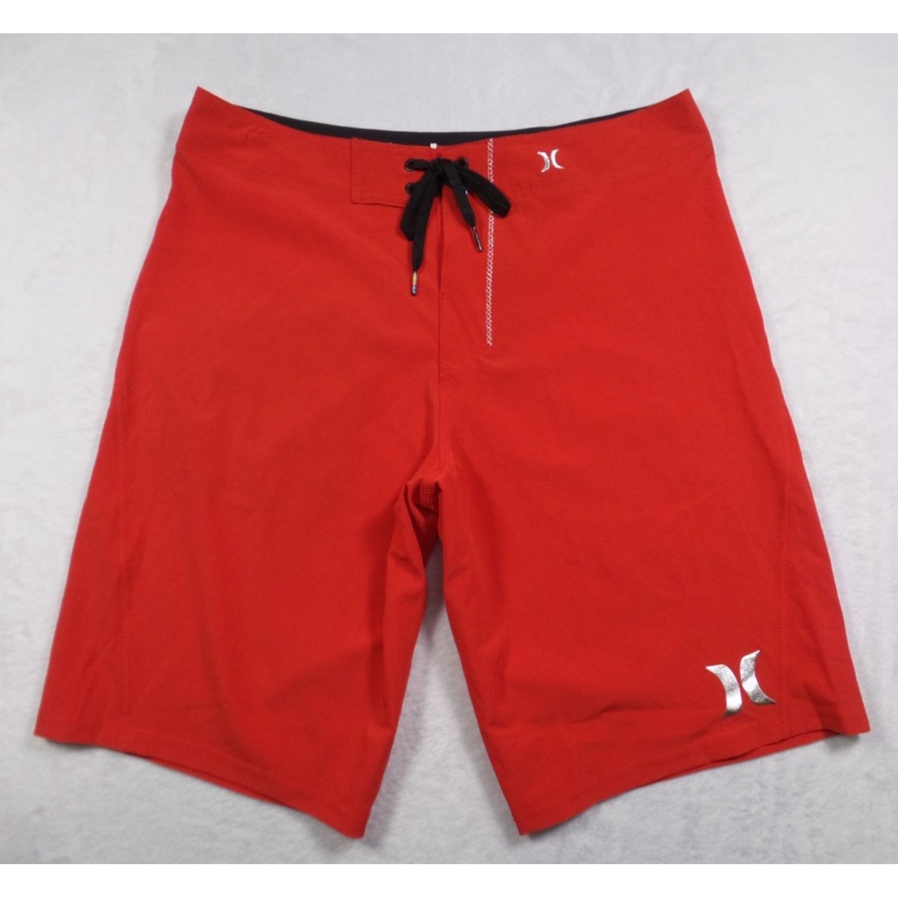 Hurley Phantom Shorts Mens Size 32 Red Boardshorts Drawstring Pocket Swim NWOT
